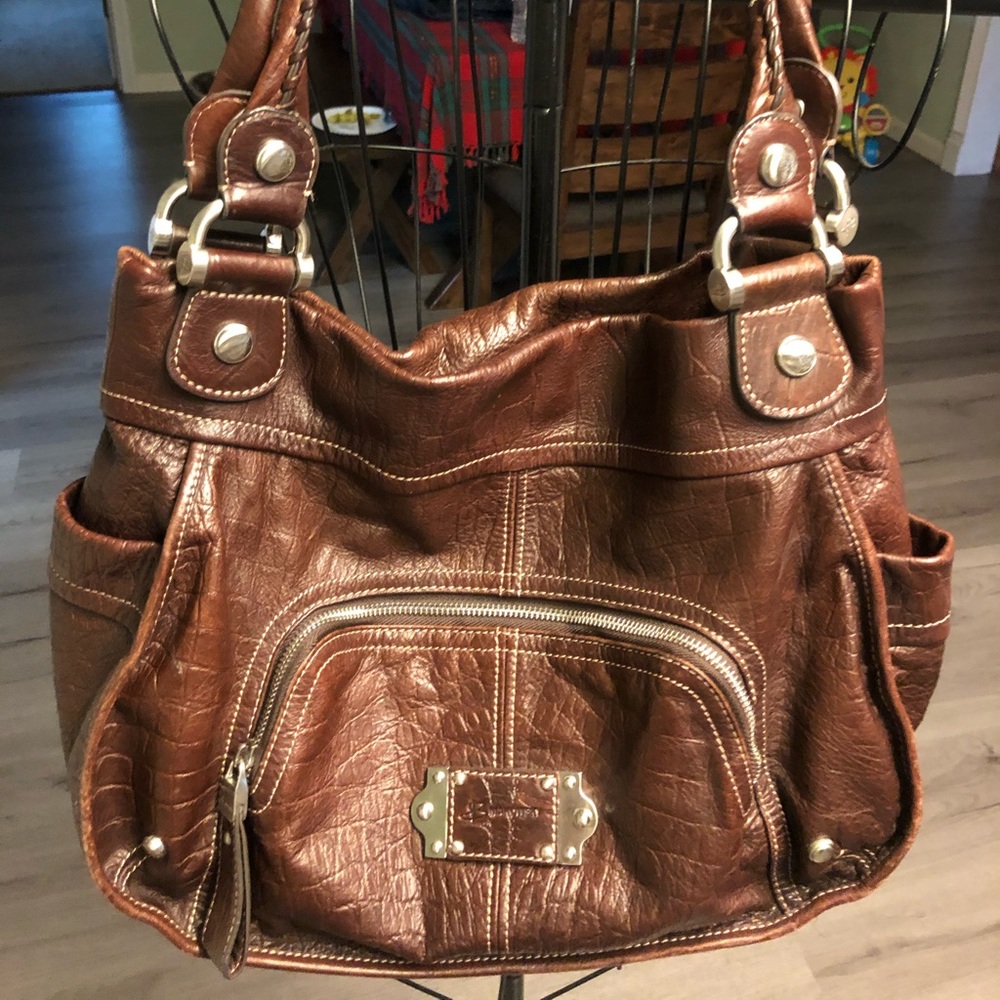 Brown leather large purse